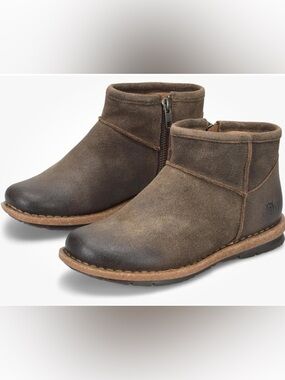 New Born Tinley Brown Distressed Suede Ankle Boots Size 9.5 - 40